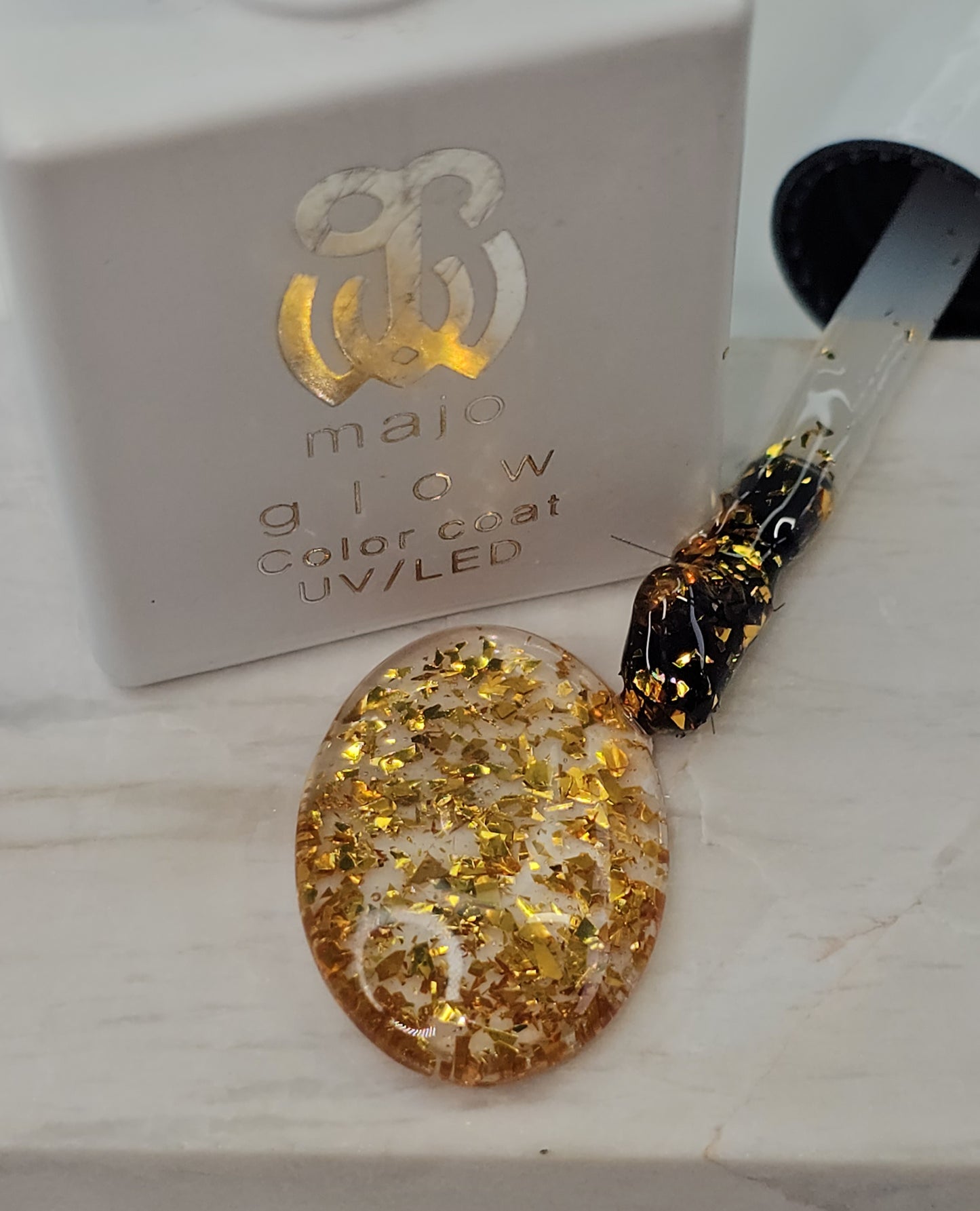 NO WIPE TOP GEL WITH FLAKES | FINISH GEL WITH DECORATION
