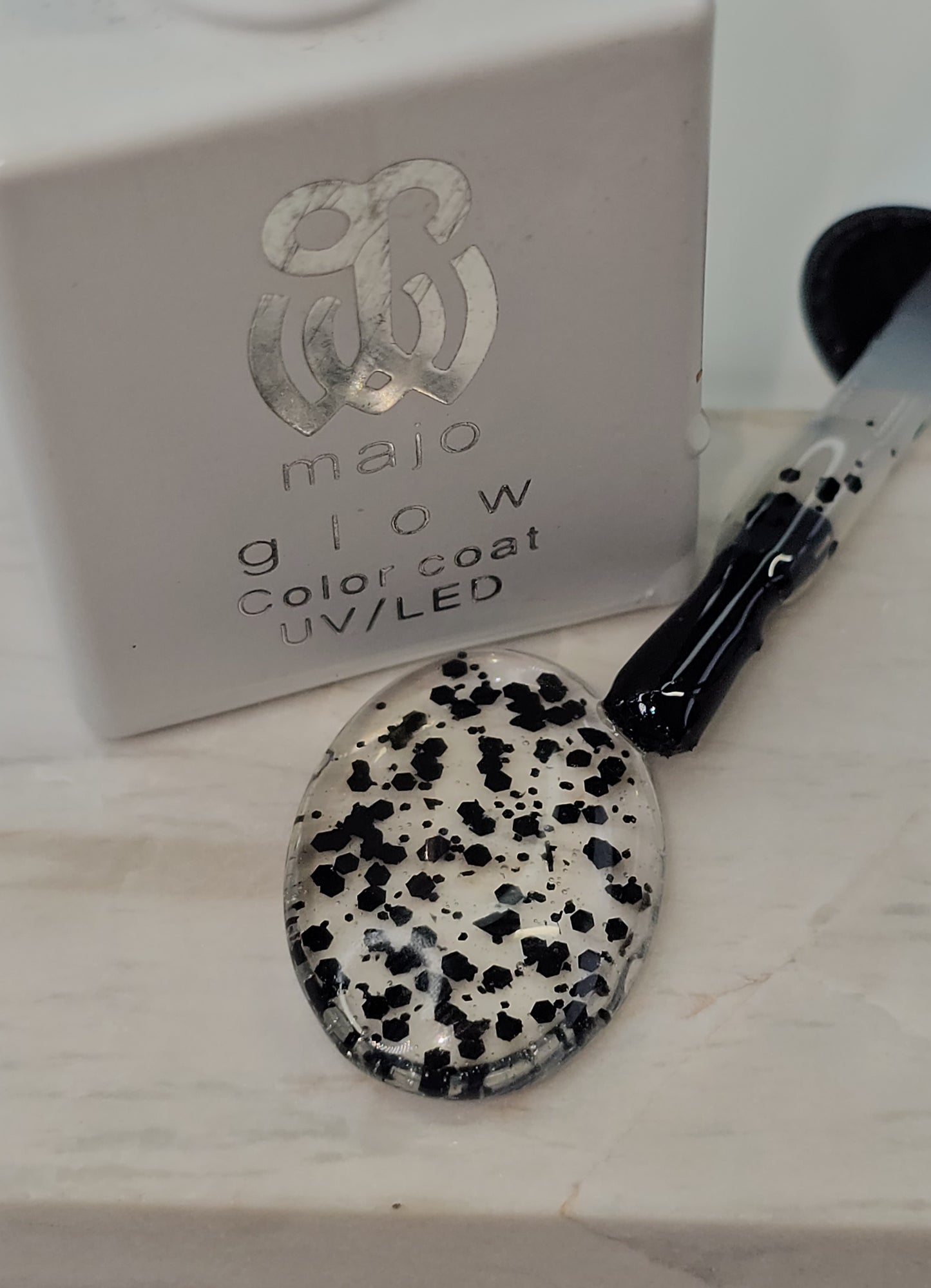 NO WIPE TOP GEL WITH FLAKES | FINISH GEL WITH DECORATION