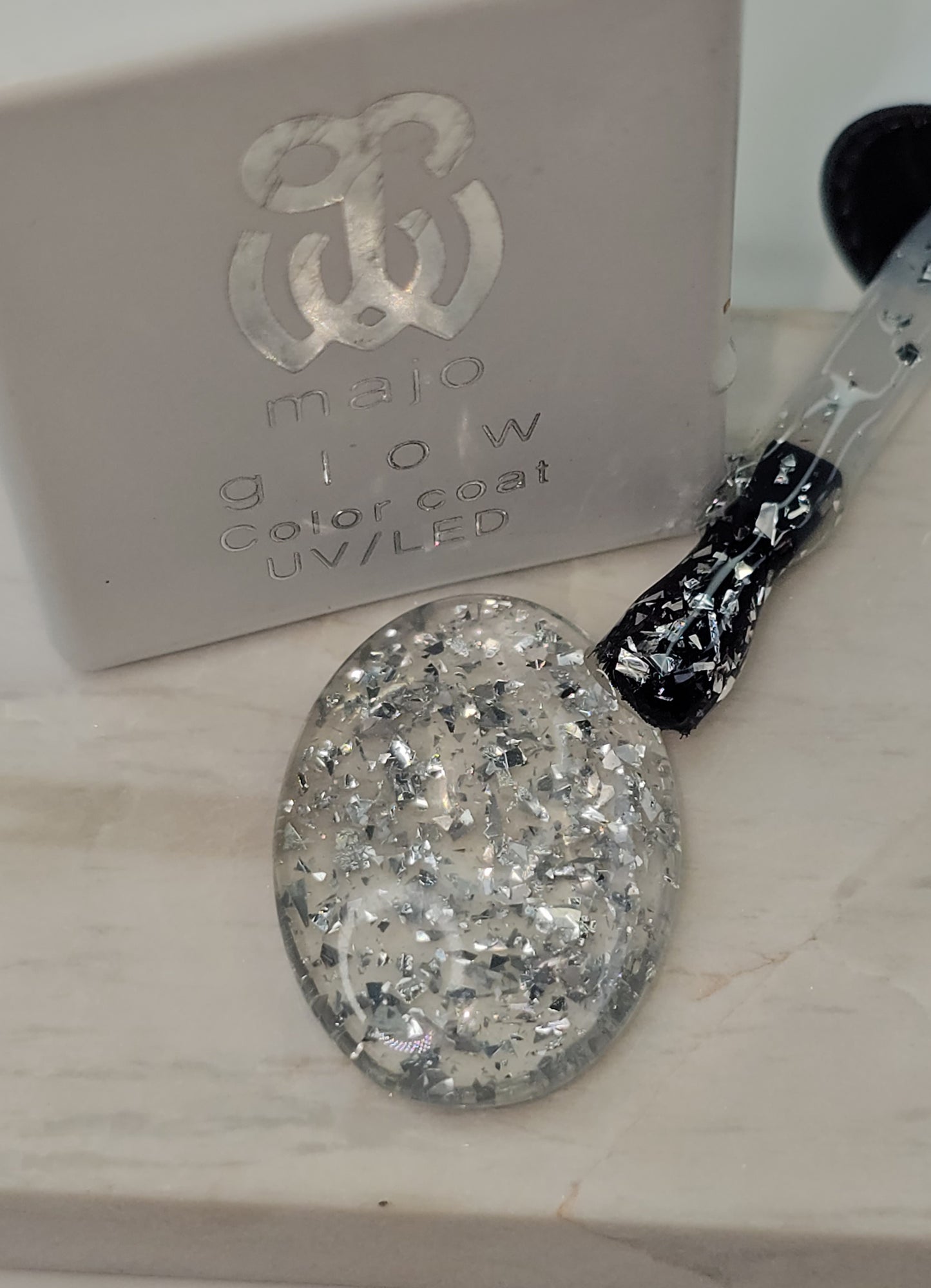NO WIPE TOP GEL WITH FLAKES | FINISH GEL WITH DECORATION
